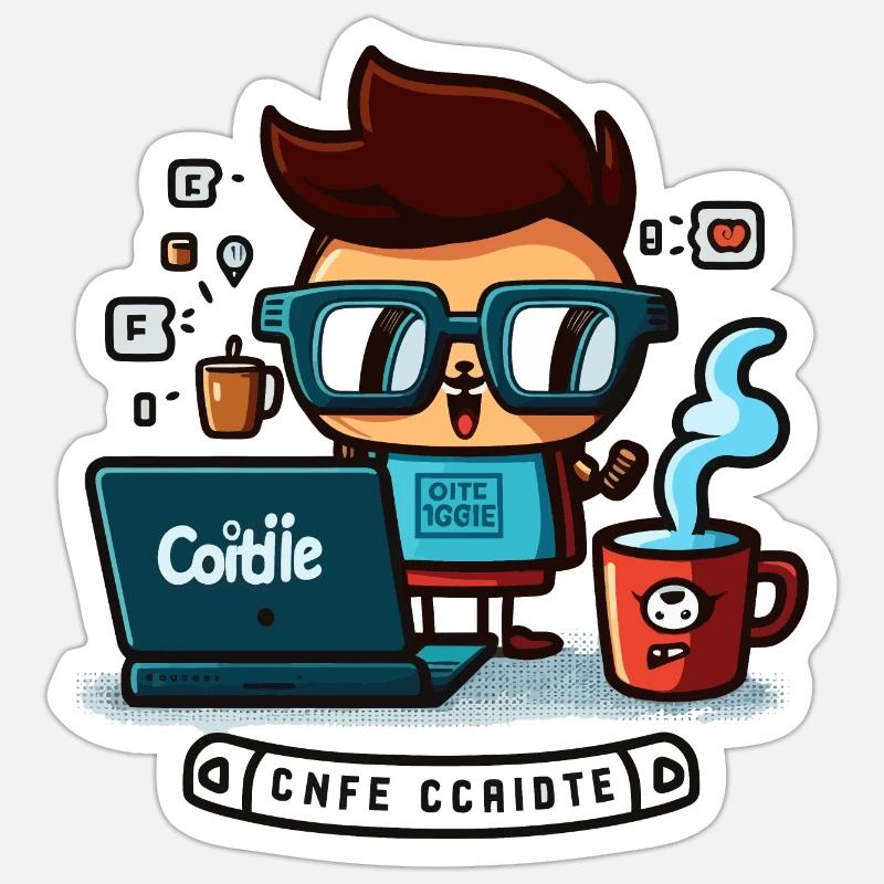 Alimentez votre codage avec de la caféine! - Sticker taille S (10 x 10 cm) - blanc mat