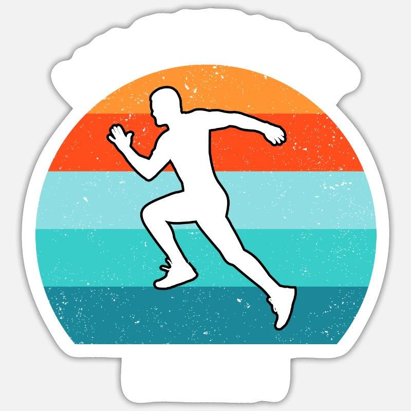 Faire du jogging - Sticker taille S (10 x 10 cm) - blanc mat