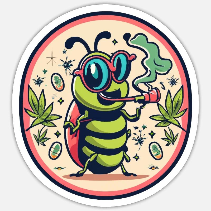 Glückliches B33tle - Sticker Größe S (10 x 10 cm) - Mattweiß