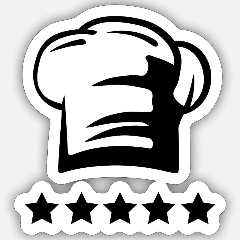 Chef's hat 5 star chef - Sticker size S (10 x 10 cm) - white matte