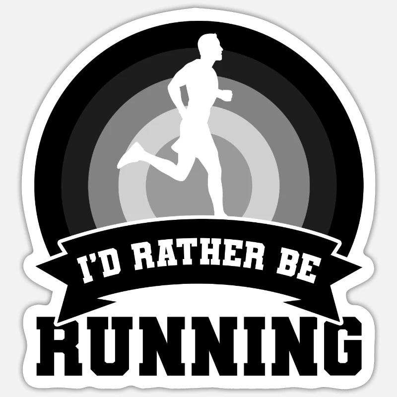 Drôle de blague de coureur - Sticker taille S (10 x 10 cm) - blanc mat