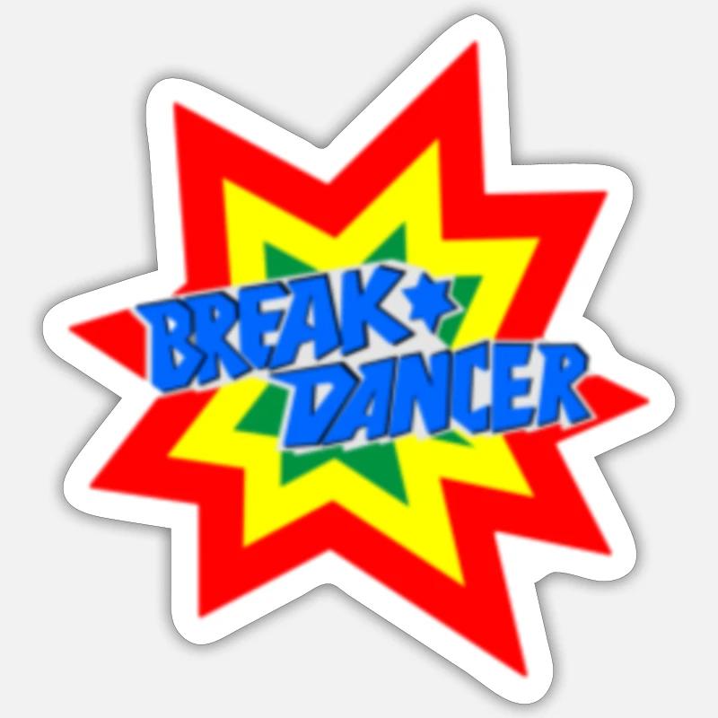 Design de motif breakdancer vivant - Sticker taille S (10 x 10 cm) - blanc mat