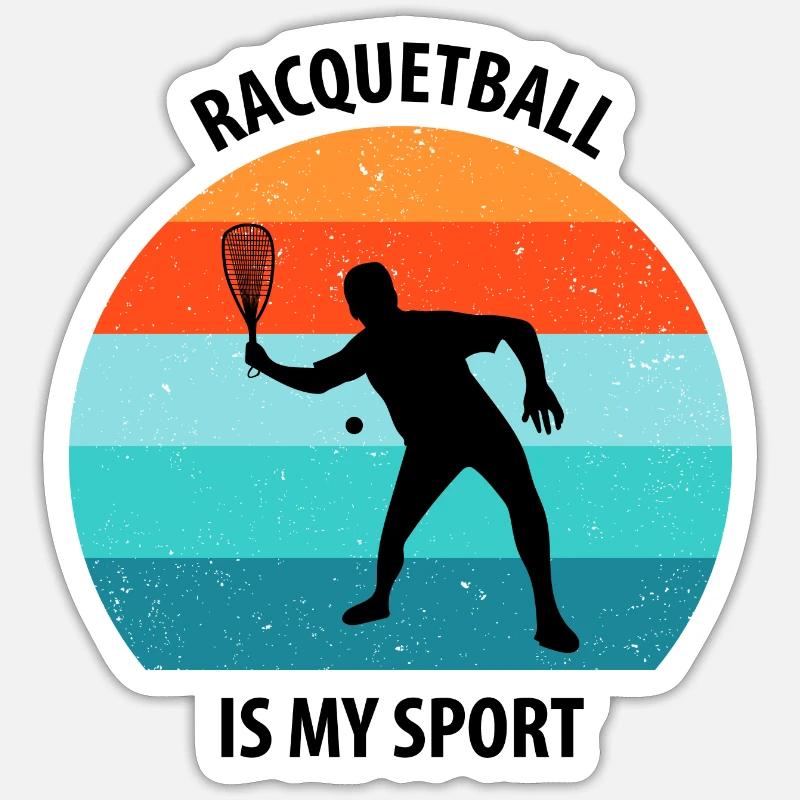 Racqueetball - Sticker taille S (10 x 10 cm) - blanc mat