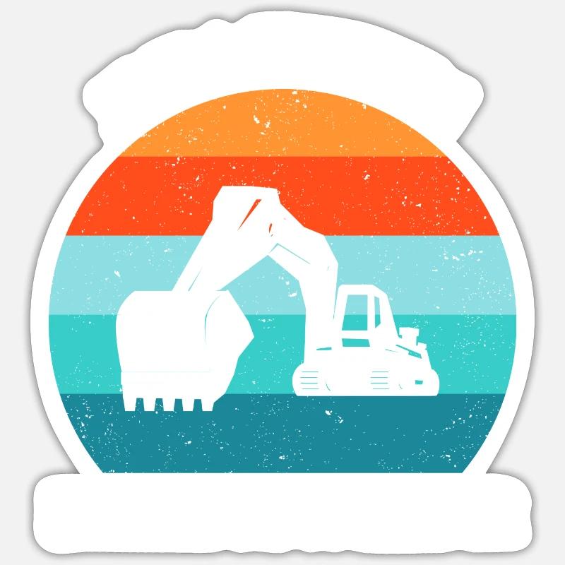 Bagger Baggerfahrer Baggerwagen Sticker Größe S (10 x 10 cm)