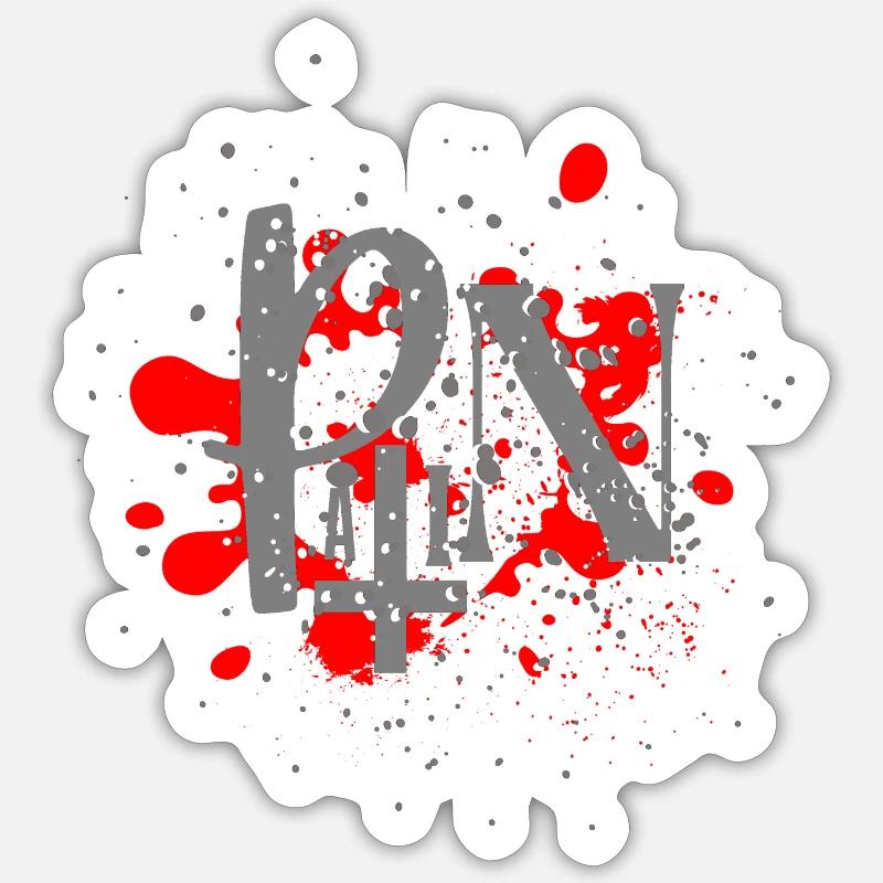 Douleur - Sticker taille S (10 x 10 cm) - blanc mat
