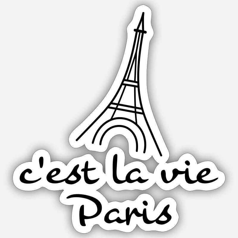 c‘est la vie - Sticker Größe S (10 x 10 cm) - Mattweiß
