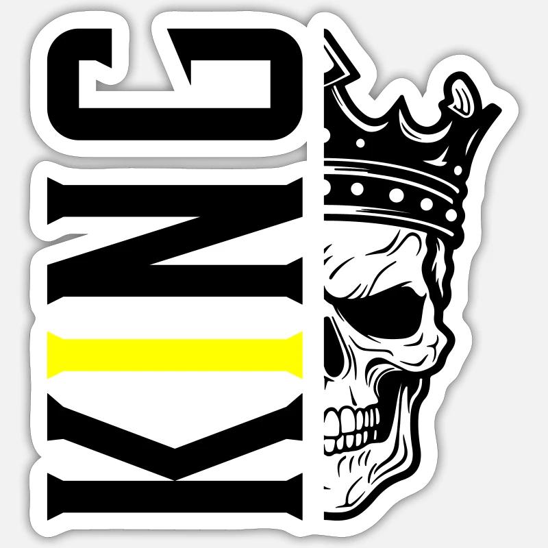 King Skull - Sticker size S (10 x 10 cm) - white matte