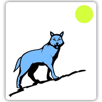 wolf mond - Sticker Größe S (10 x 10 cm) - Mattweiß - Vorne