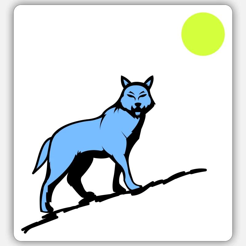 Wolf Moon - Sticker size S (10 x 10 cm) - white matte