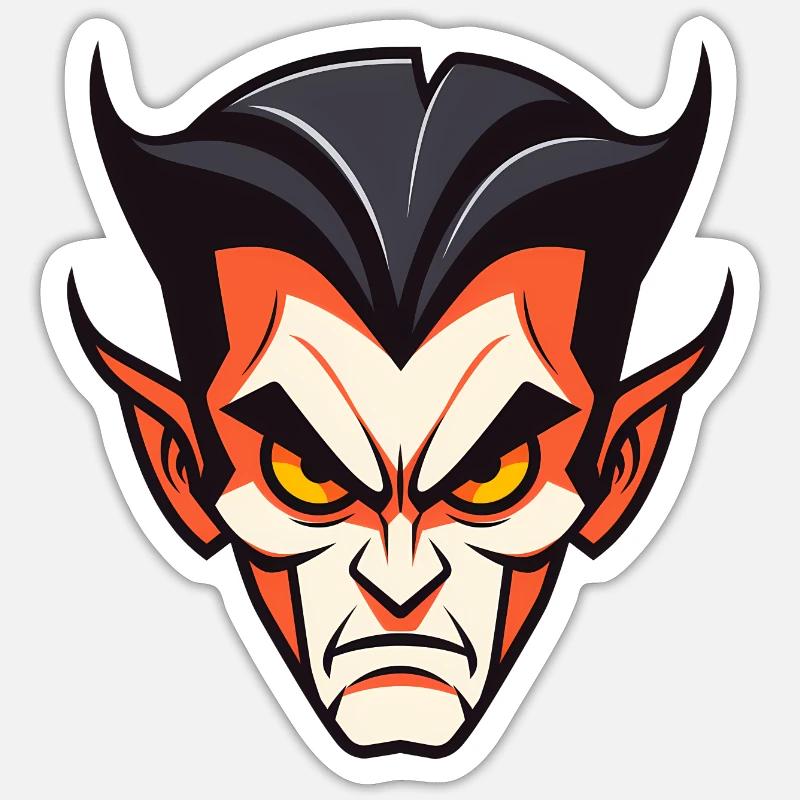 Vampire mignon d’Halloween - Sticker taille S (10 x 10 cm) - blanc mat