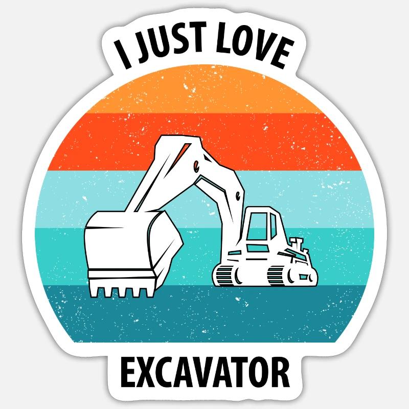 Bagger Baggerfahrer Baggerwagen Sticker Größe S (10 x 10 cm)