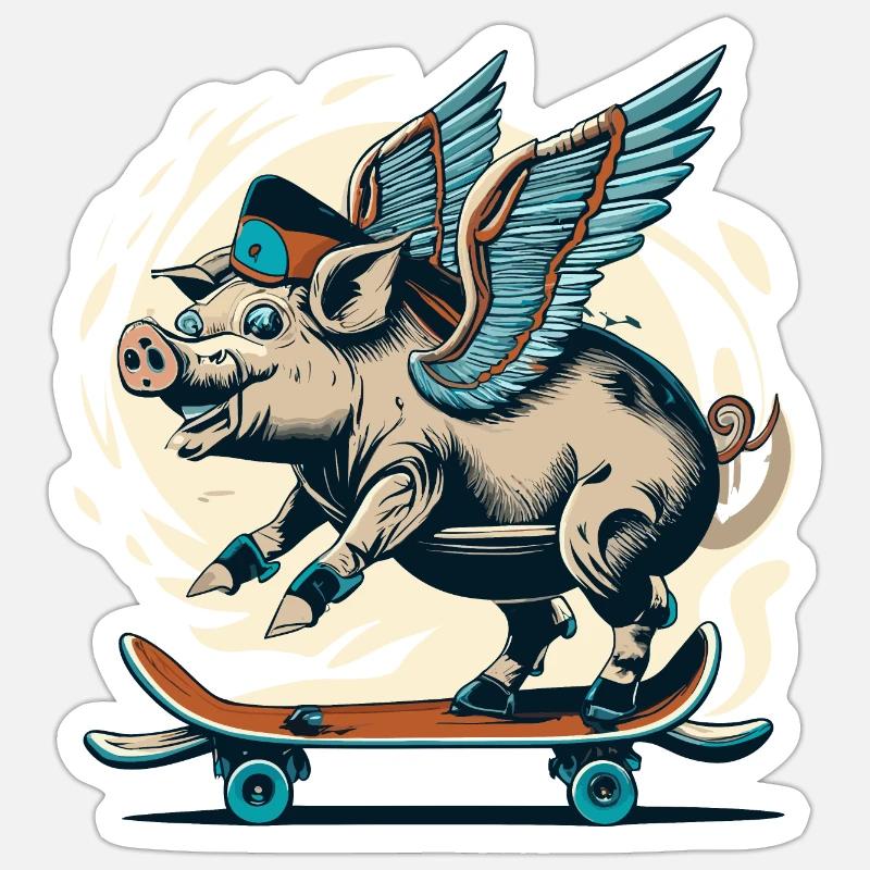 Schwein an Deck Sticker Größe S (10 x 10 cm)