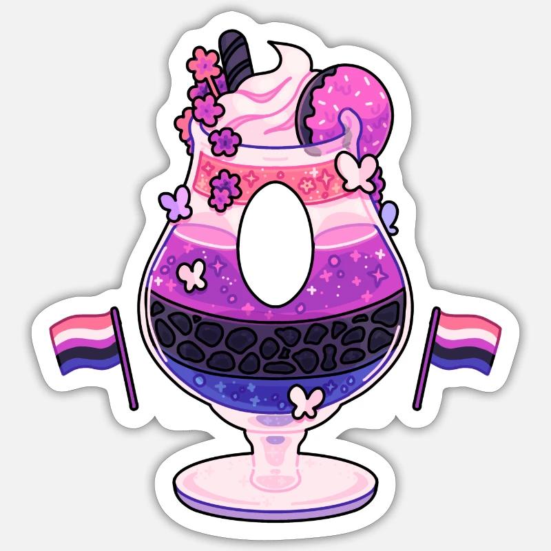 Boisson violette - Sticker taille S (10 x 10 cm) - blanc mat