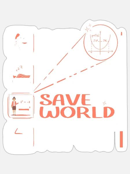 Super Mathematiklehrerin rettet die Welt - Sticker Größe S (10 x 10 cm) - Mattweiß