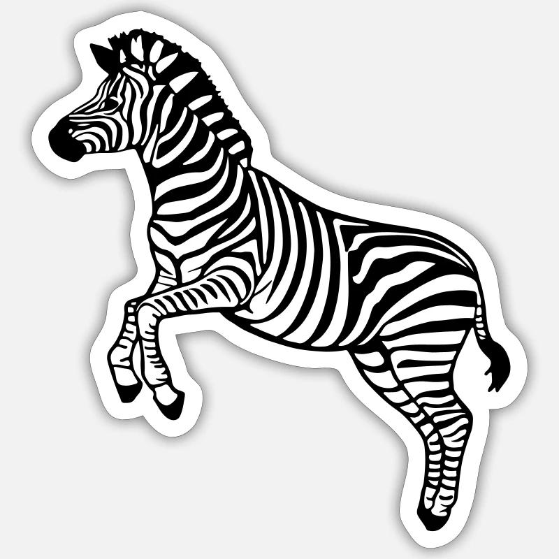zebra Botswana Plains zebra - Sticker Größe S (10 x 10 cm) - Mattweiß