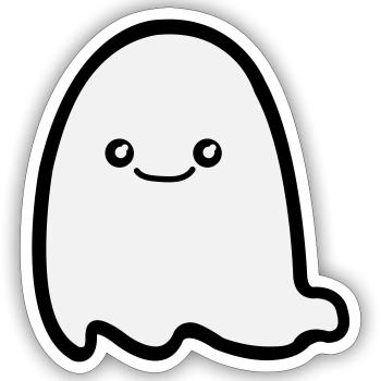 Ghost Comic - Sticker size S (10 x 10 cm) - white matte - Front