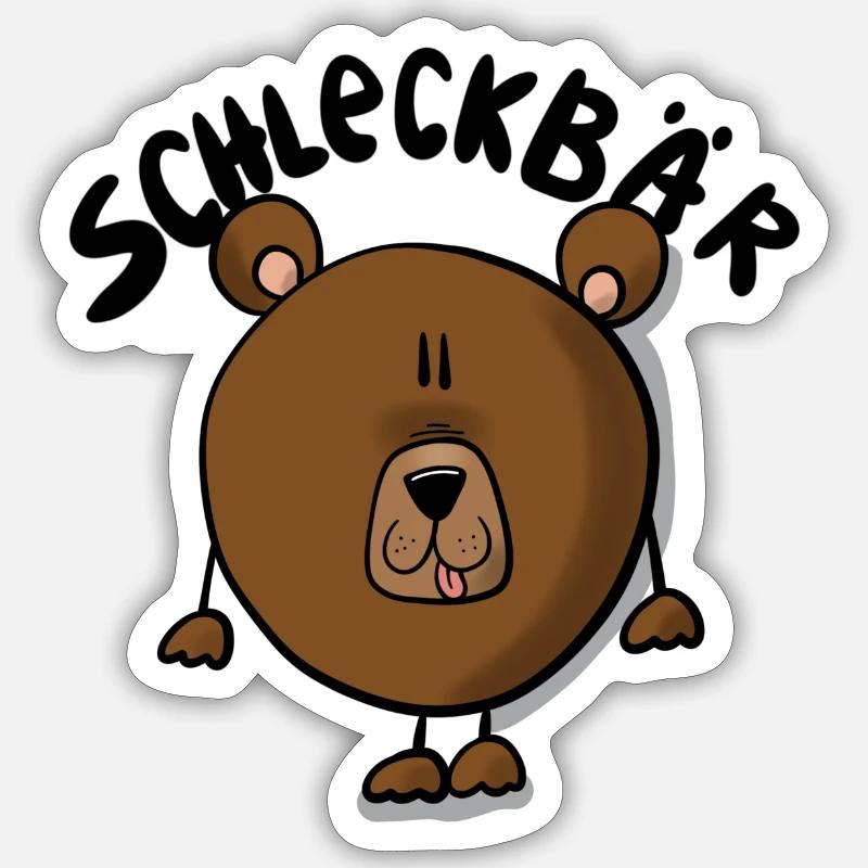 Bär Schleckbär Sticker Größe S (10 x 10 cm)