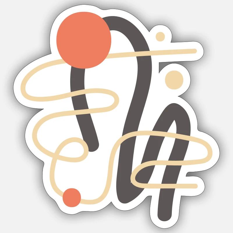 Conception abstraite - Sticker taille S (10 x 10 cm) - blanc mat