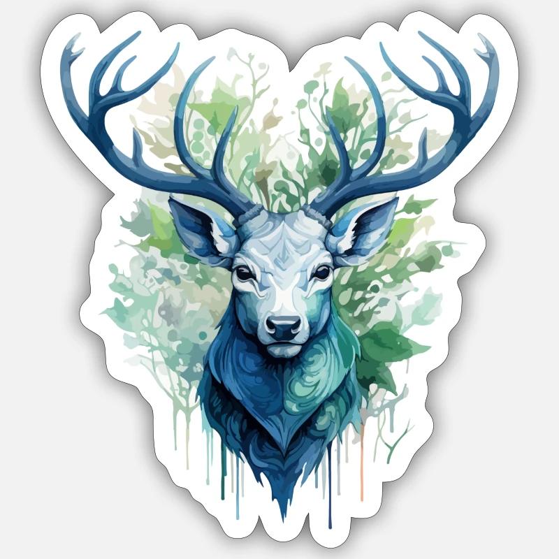 Deer - Sticker size S (10 x 10 cm) - white matte