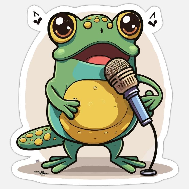 Frogs Melody - Sticker size S (10 x 10 cm) - white matte
