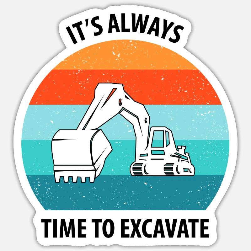 Bagger Baggerfahrer Baggerwagen Sticker Größe S (10 x 10 cm)