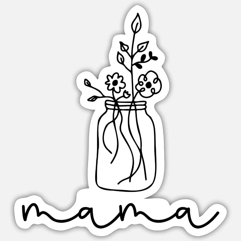Mamma - Sticker formato S (10 x 10 cm) - bianco opaco
