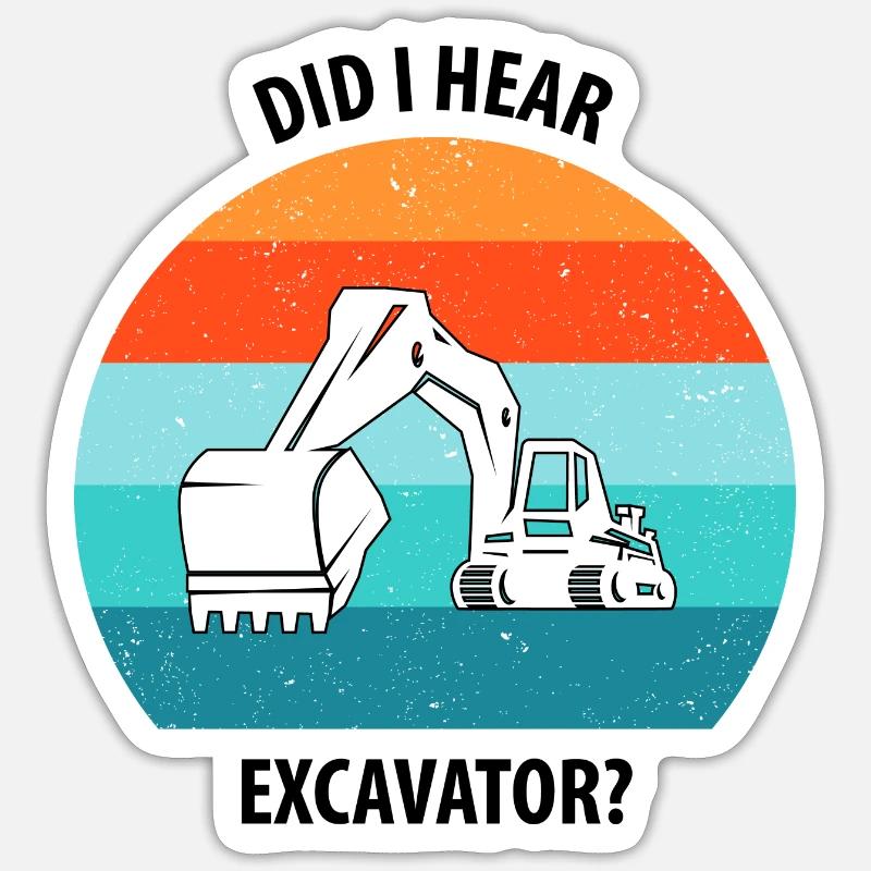 Bagger Baggerfahrer Baggerwagen Sticker Größe S (10 x 10 cm)