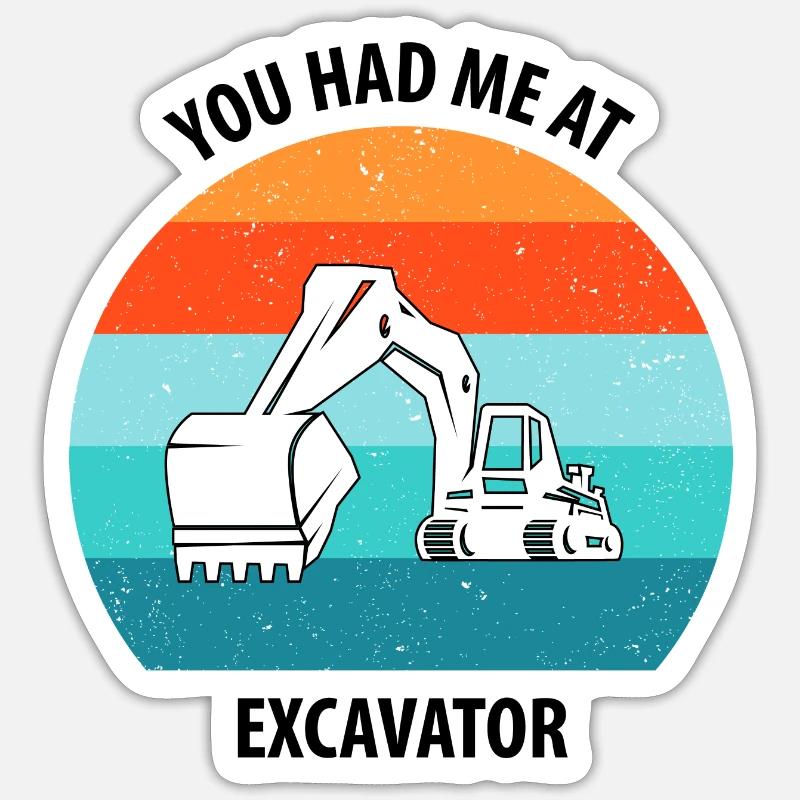 Bagger Baggerfahrer Baggerwagen Sticker Größe S (10 x 10 cm)