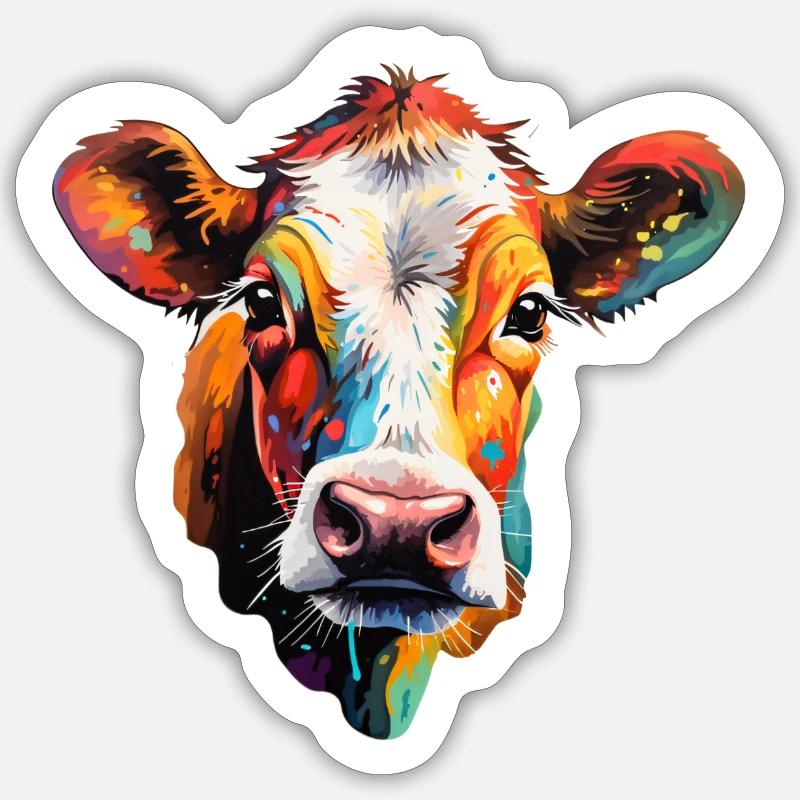 Beef variegated - Sticker size S (10 x 10 cm) - white matte