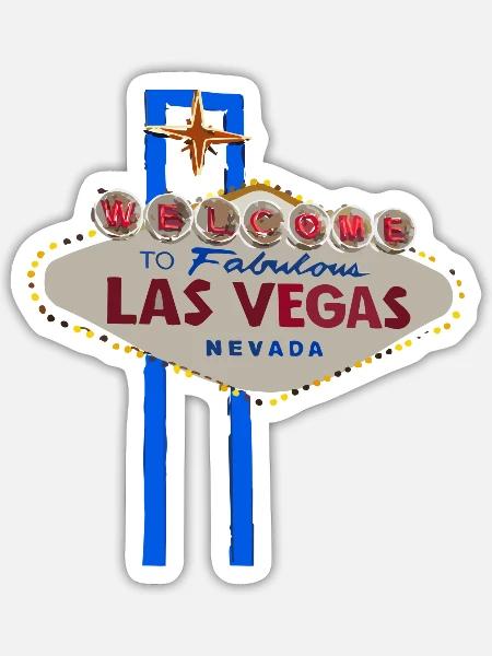 Las Vegas - Sticker Größe S (10 x 10 cm) - Mattweiß