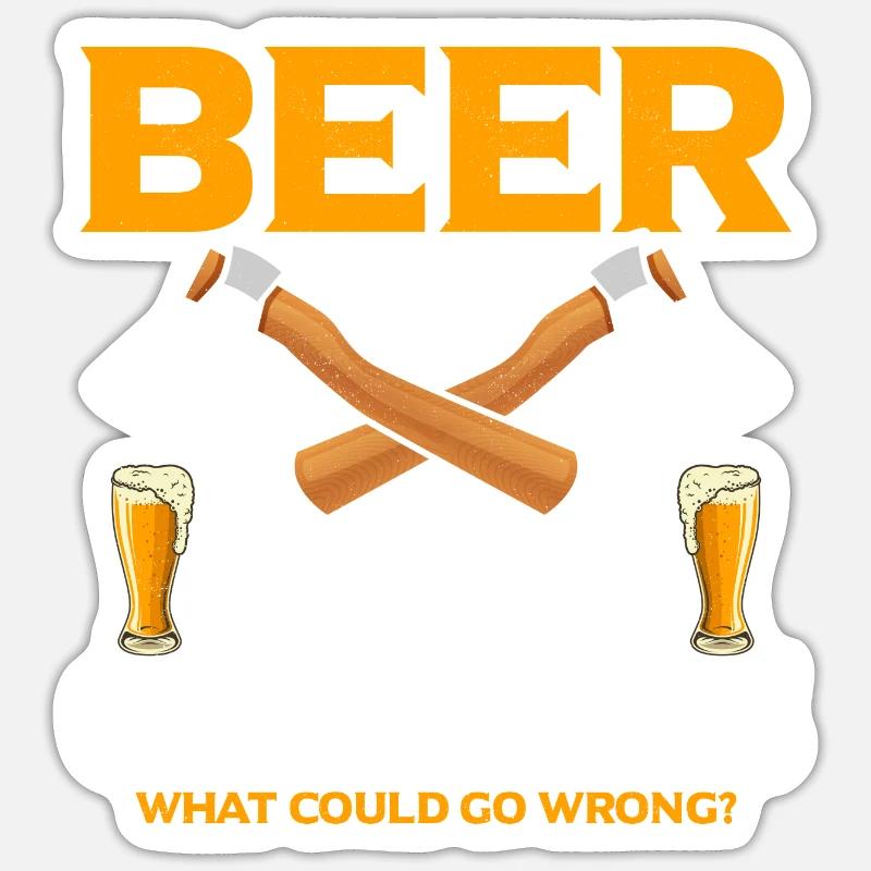 Bière Et Objets Tranchants Hache De Lancer Hachette Hache Sticker taille S (10 x 10 cm)