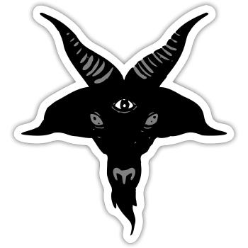 Baphomet - Sticker size S (10 x 10 cm) - white matte - Front