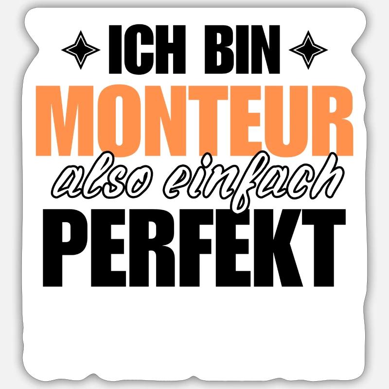 Perfekter Monteur Sticker Größe S (10 x 10 cm)