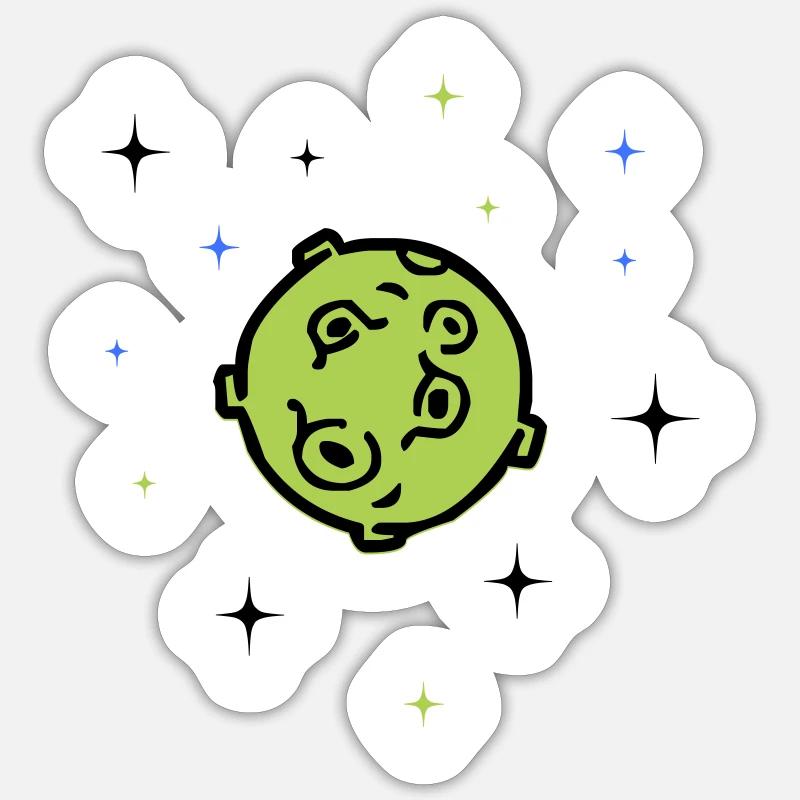 planète - Sticker taille S (10 x 10 cm) - blanc mat