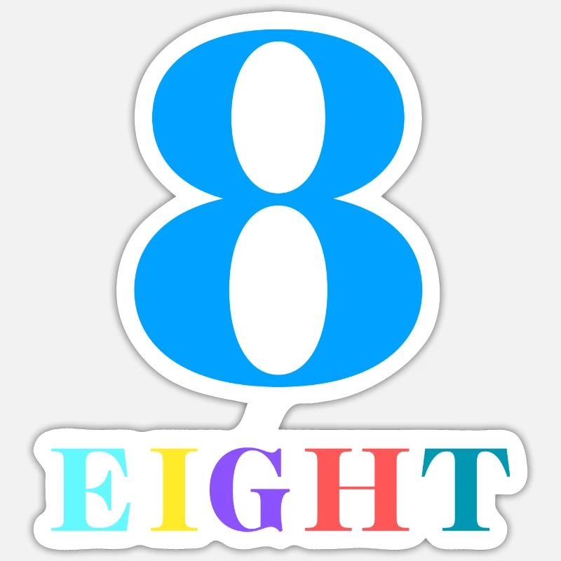 Eight-8e anniversaire - Sticker taille S (10 x 10 cm) - blanc mat