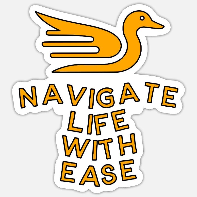 Duck Charm - Naviguez dans la vie avec facilité - Sticker taille S (10 x 10 cm) - blanc mat