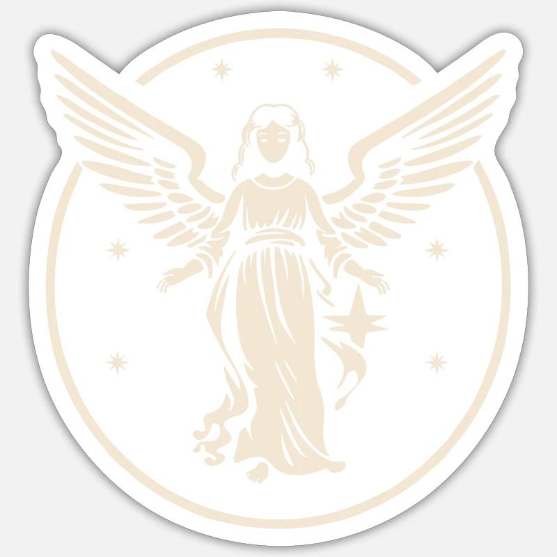 Ange gardien - Sticker taille S (10 x 10 cm) - blanc mat