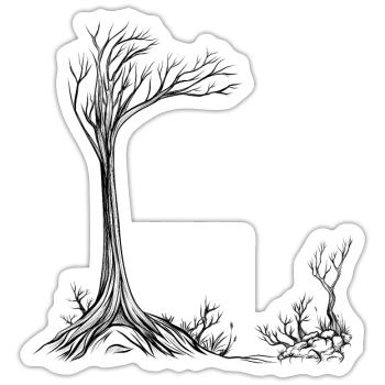 kahler Baum - Sticker Größe S (10 x 10 cm) - Mattweiß - Vorne