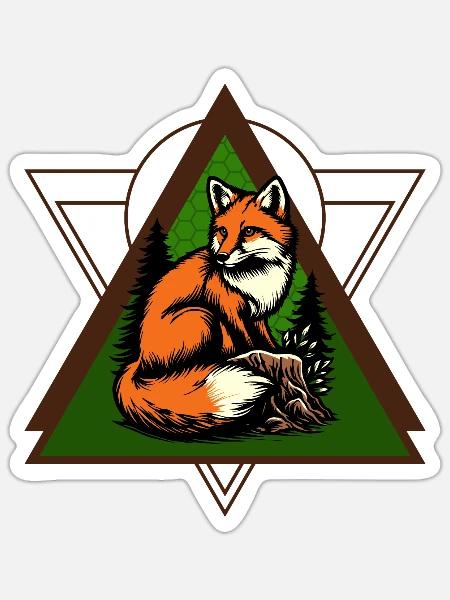 Fuchs Rotfuchs Wald Tier Wild Wildtier - Sticker Größe S (10 x 10 cm) - Mattweiß