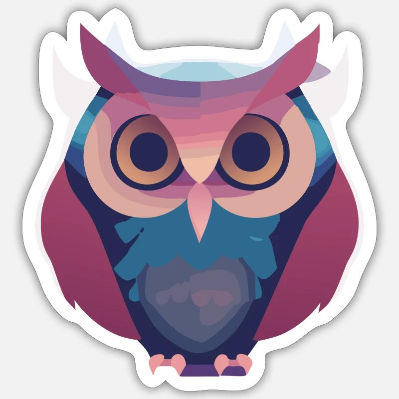 Träumende Eule (Dreamy Animals Collection) - Sticker Größe S (10 x 10 cm) - Mattweiß