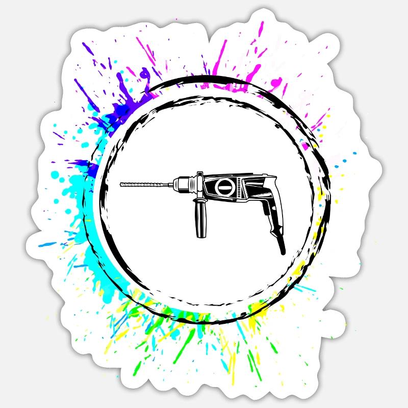 Drill Icon Tool Sticker size S (10 x 10 cm)