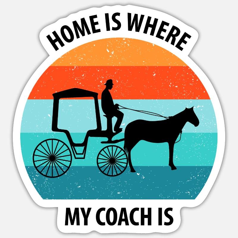 Kutscher Kutsche Pferdekutscher Kutschieren - Sticker Größe S (10 x 10 cm) - Mattweiß