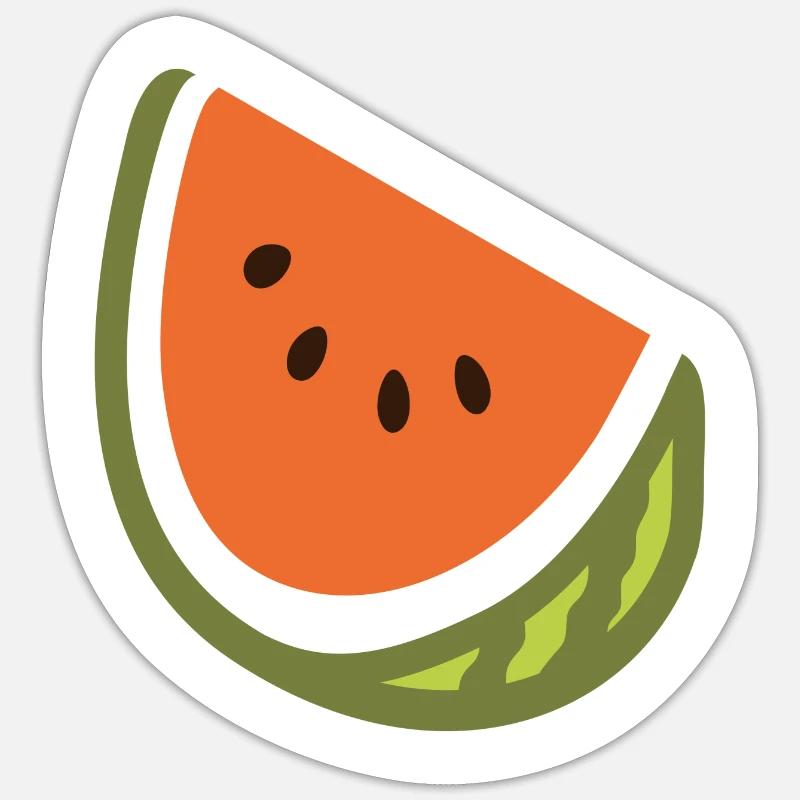pastèque watermelon - Sticker taille S (10 x 10 cm) - blanc mat