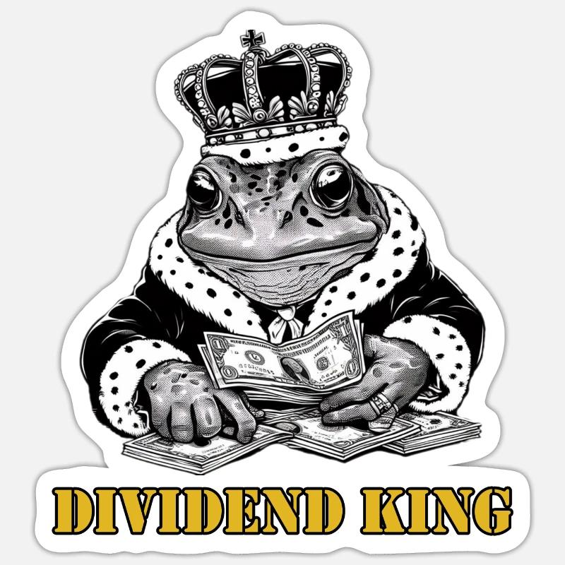 DividendenFrosch Dividend King - Sticker Größe S (10 x 10 cm) - Mattweiß