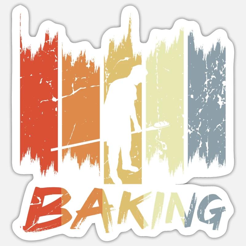 Retro Baking - Sticker size S (10 x 10 cm) - white matte