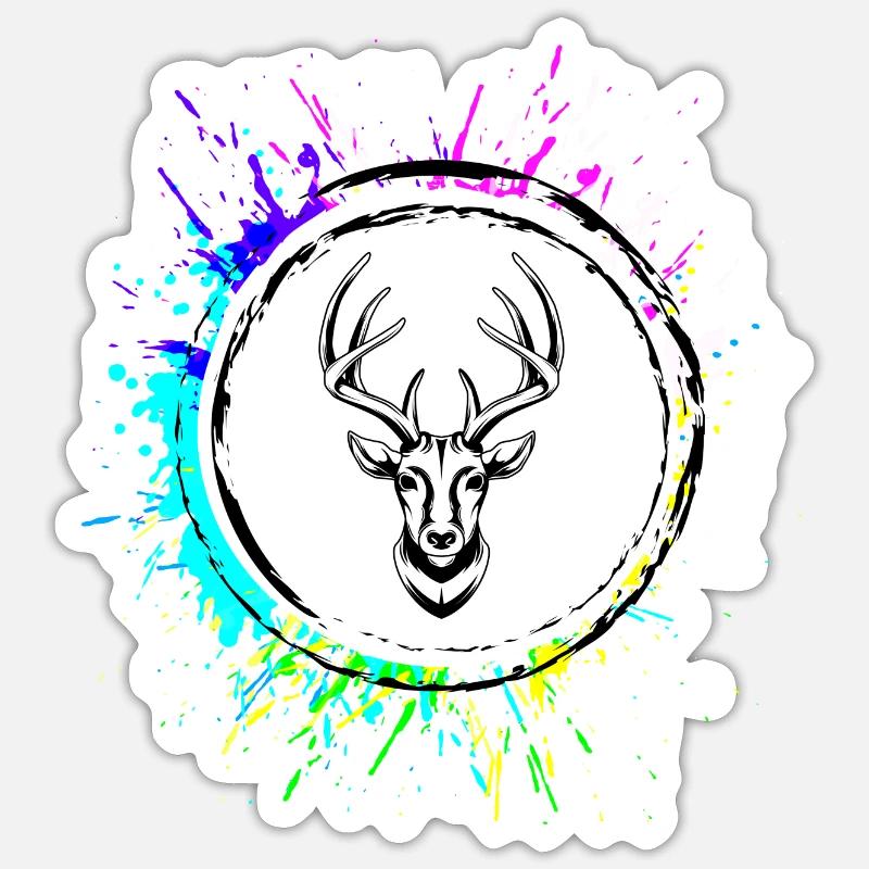 Deer Deer Symbol - Sticker size S (10 x 10 cm) - white matte