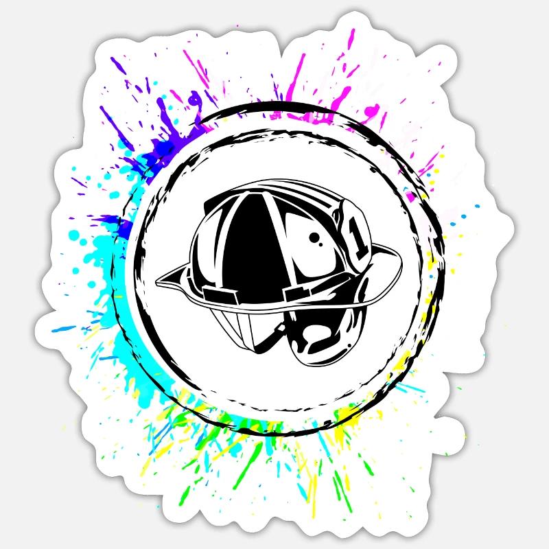Firefighter Helmet Icon - Sticker size S (10 x 10 cm) - white matte
