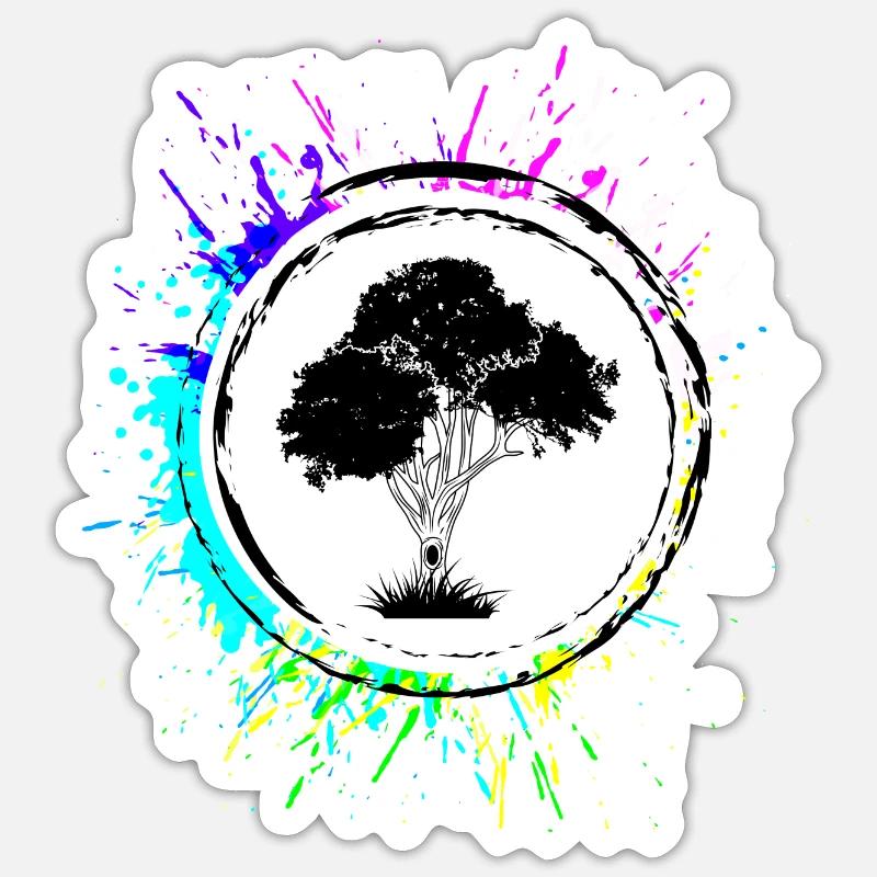 Tree Symbol Nature - Sticker size S (10 x 10 cm) - white matte