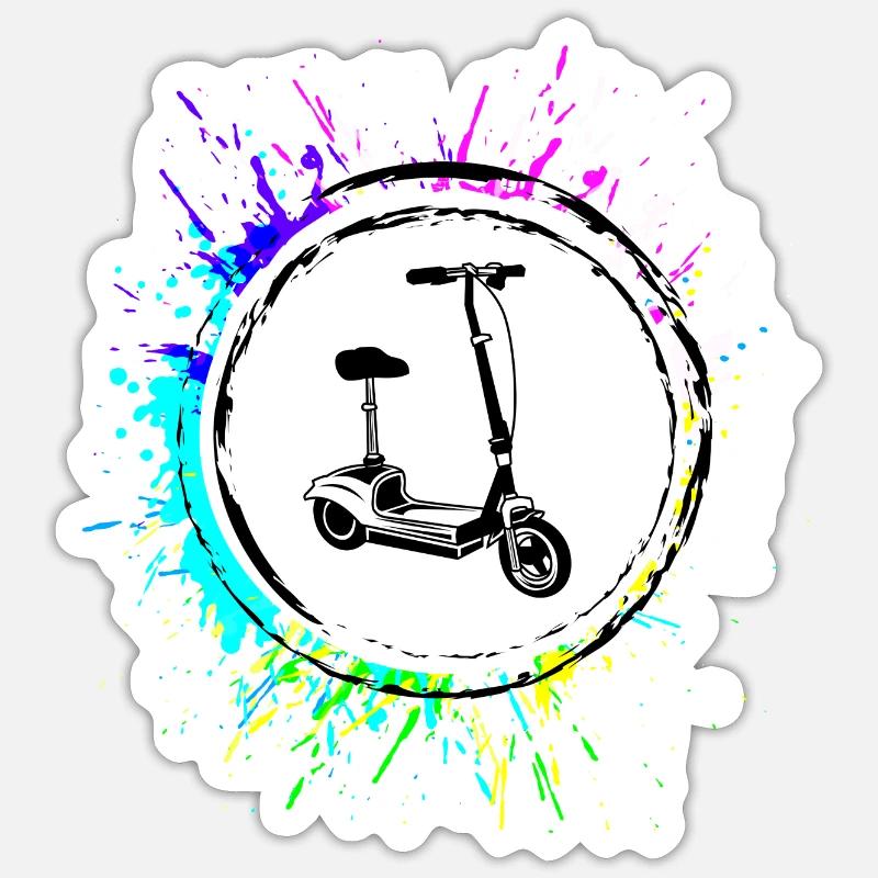 E-roller Icon E Scooter - Sticker Größe S (10 x 10 cm) - Mattweiß
