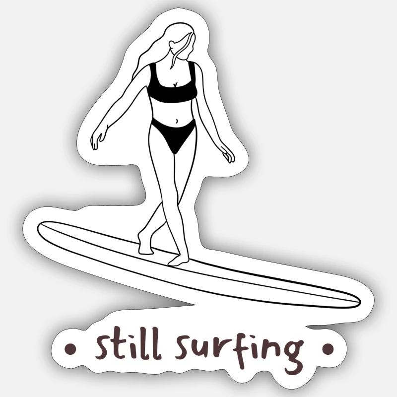 Still Surfing - Sticker Größe S (10 x 10 cm) - Mattweiß